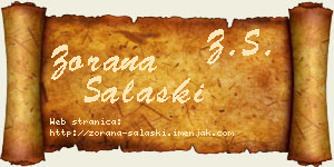 Zorana Salaški vizit kartica